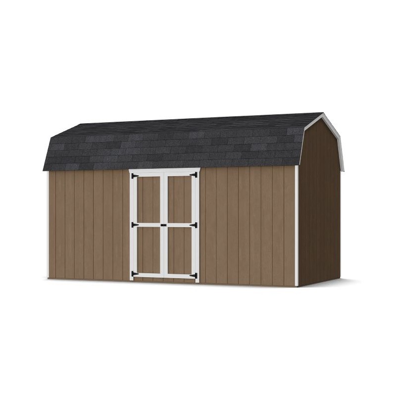 Little Cottage Co. 8x16 Value Gambrel Wood Barn Kit with 6' Sidewalls & Side Entry - (8x16 VGB-6-SE-PC)