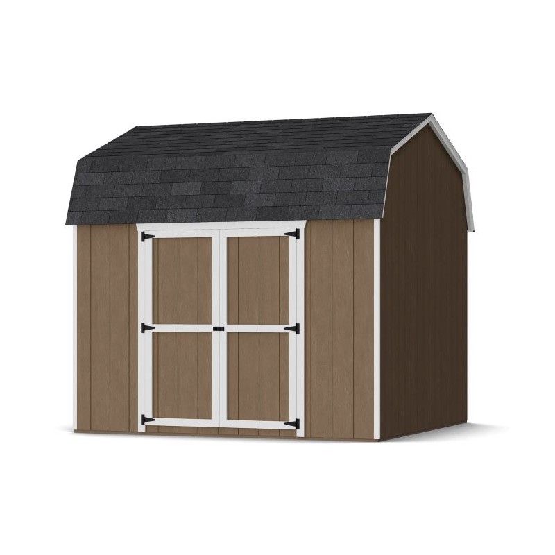 Little Cottage Co. 10x10 Value Gambrel Wood Barn Kit with 6' Sidewalls & Side Entry - (10x10 VGB-6-SE-PC)