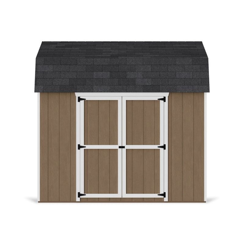 Little Cottage Co. 10x10 Value Gambrel Wood Barn Kit with 6' Sidewalls & Side Entry - (10x10 VGB-6-SE-PC)