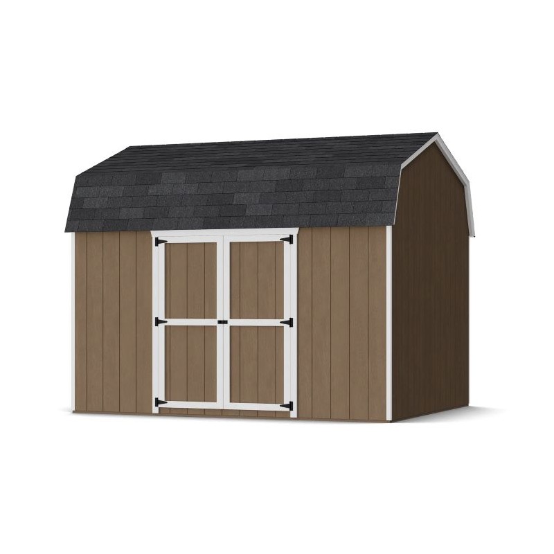 Little Cottage Co. 10x12 Value Gambrel Wood Barn Kit with 6' Sidewalls & Side Entry - (10x12 VGB-6-SE-PC)