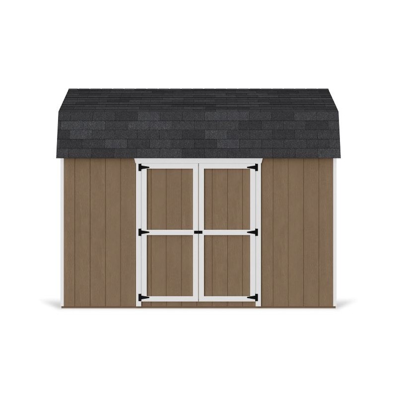 Little Cottage Co. 10x12 Value Gambrel Wood Barn Kit with 6' Sidewalls & Side Entry - (10x12 VGB-6-SE-PC)