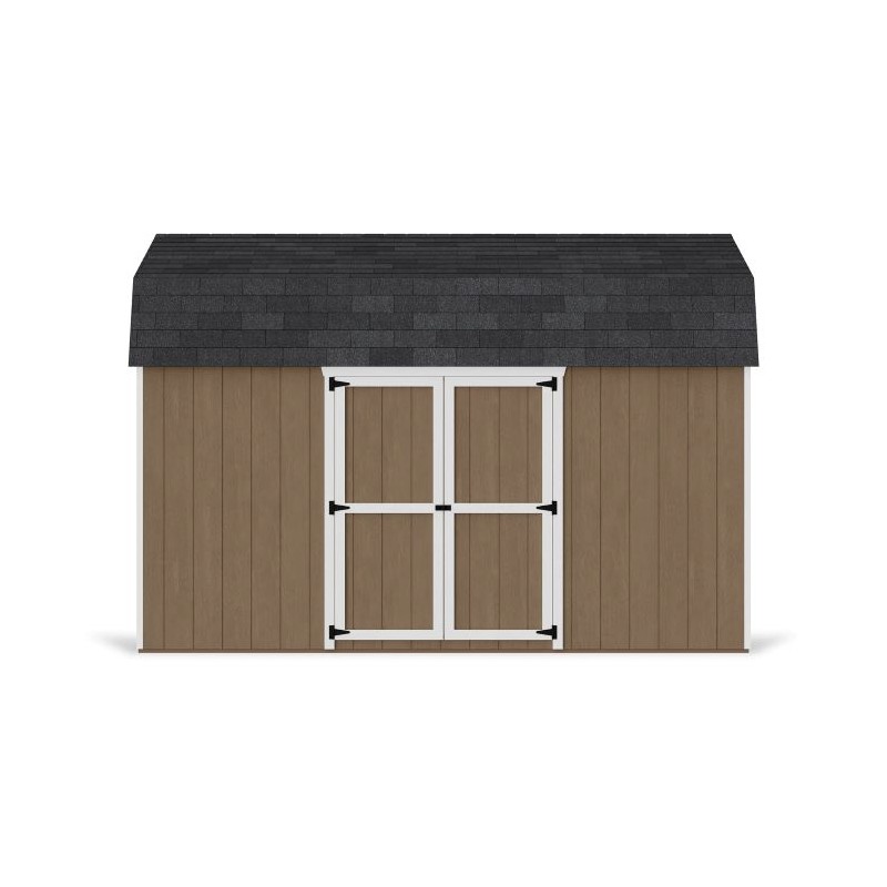 Little Cottage Co. 10x14 Value Gambrel Wood Barn Kit with 6' Sidewalls & Side Entry - (10x14 VGB-6-SE-PC)