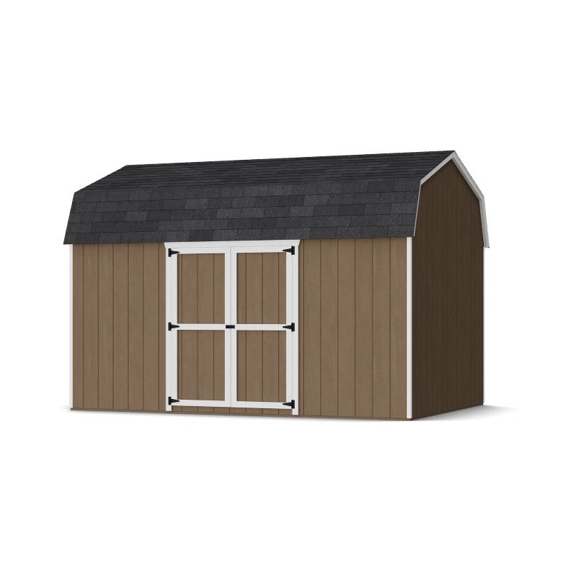 Little Cottage Co. 10x14 Value Gambrel Wood Barn Kit with 6' Sidewalls & Side Entry - (10x14 VGB-6-SE-PC)