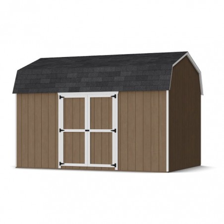 Little Cottage Co. 10x14 Value Gambrel Wood Barn Kit with 6' Sidewalls & Side Entry - (10x14 VGB-6-SE-PC)