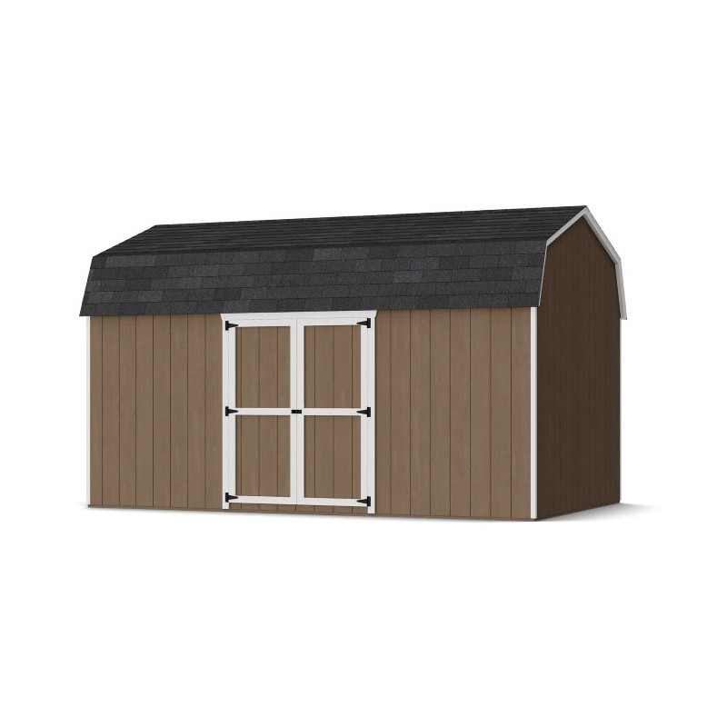 Little Cottage Co. 10x16 Value Gambrel Wood Barn Kit with 6' Sidewalls & Side Entry - (10x16 VGB-6-SE-PC)