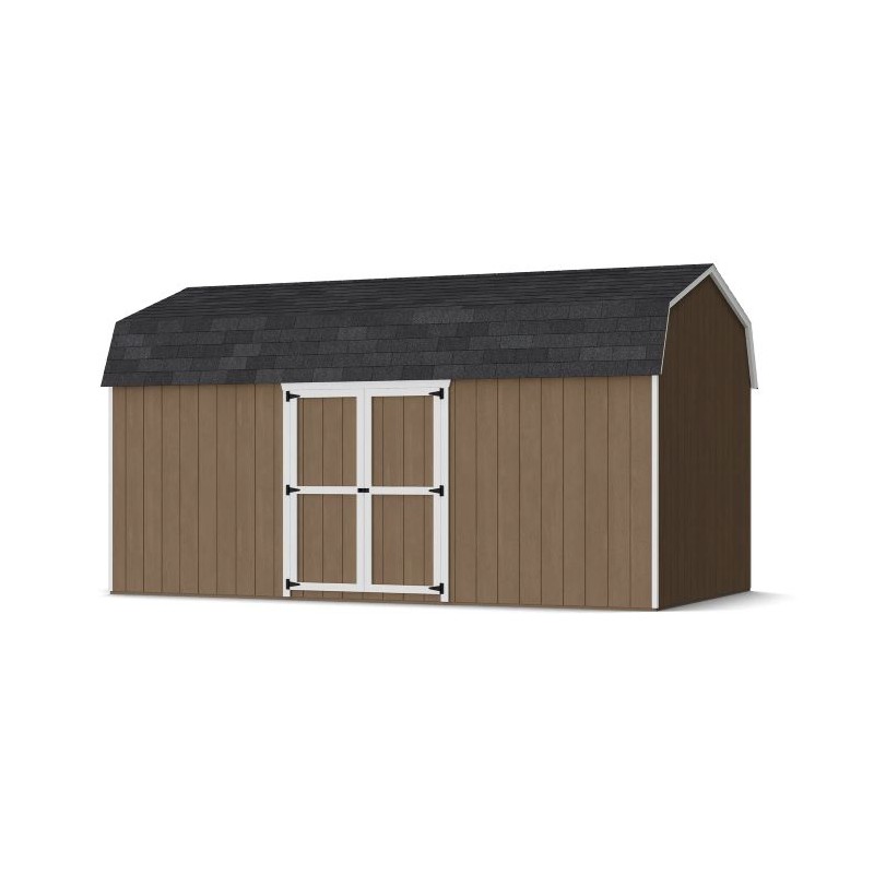 Little Cottage Co. 10x18 Value Gambrel Wood Barn Kit with 6' Sidewalls & Side Entry - (10x18 VGB-6-SE-PC)