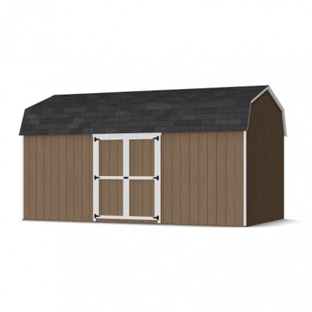 Little Cottage Co. 10x18 Value Gambrel Wood Barn Kit with 6' Sidewalls & Side Entry - (10x18 VGB-6-SE-PC)