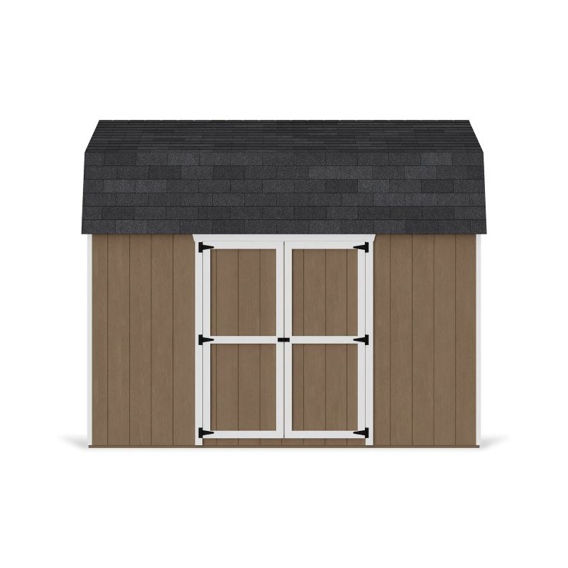 Little Cottage Co. 12x12 Value Gambrel Wood Barn Kit with 6' Sidewalls & Side Entry - (12x12 VGB-6-SE-PC)