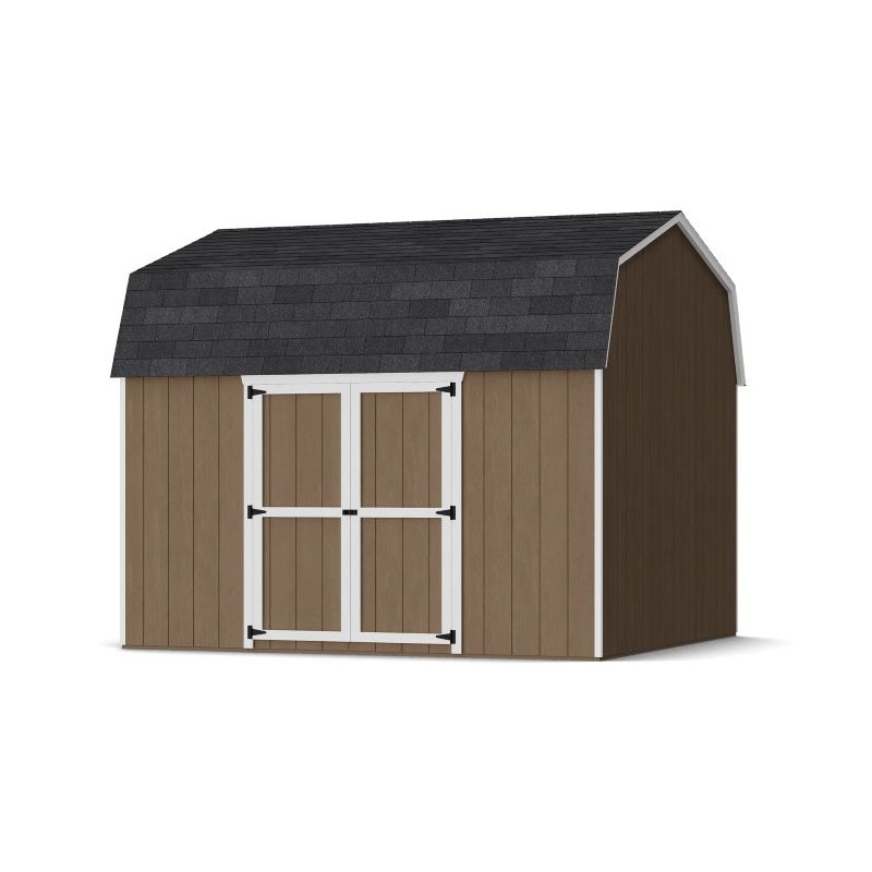 Little Cottage Co. 12x12 Value Gambrel Wood Barn Kit with 6' Sidewalls & Side Entry - (12x12 VGB-6-SE-PC)