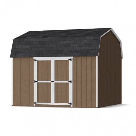 Little Cottage Co. 12x12 Value Gambrel Wood Barn Kit with 6' Sidewalls & Side Entry - (12x12 VGB-6-SE-PC)