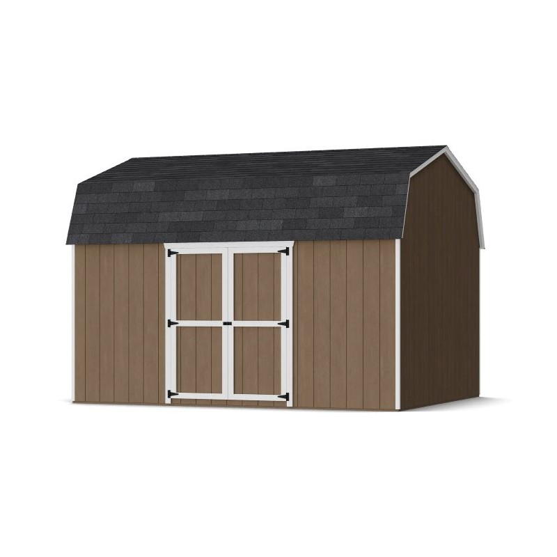 Little Cottage Co. 12x14 Value Gambrel Wood Barn Kit with 6' Sidewalls & Side Entry - (12x14 VGB-6-SE-PC)