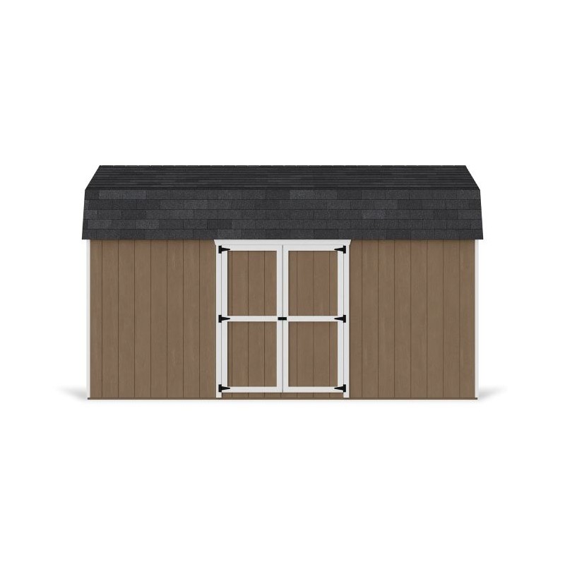 Little Cottage Co. 12x16 Value Gambrel Wood Barn Kit with 6' Sidewalls & Side Entry - (12x16 VGB-6-SE-PC)