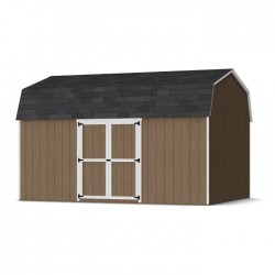 Little Cottage Co. 12x16 Value Gambrel Wood Barn Kit with 6' Sidewalls & Side Entry - (12x16 VGB-6-SE-PC)