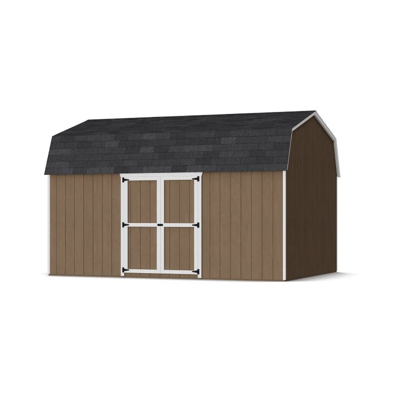Little Cottage Co. 12x16 Value Gambrel Wood Barn Kit with 6' Sidewalls & Side Entry - (12x16 VGB-6-SE-PC)