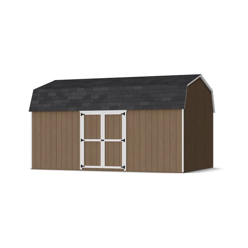 Little Cottage Co. 12x18 Value Gambrel Wood Barn Kit with 6' Sidewalls & Side Entry - (12x18 VGB-6-SE-PC)