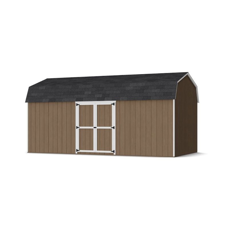 Little Cottage Co. 12x20 Value Gambrel Wood Barn Kit with 6' Sidewalls & Side Entry - (12x20 VGB-6-SE-PC)