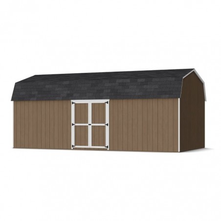 Little Cottage Co. 12x24 Value Gambrel Wood Barn Kit with 6' Sidewalls & Side Entry - (12x24 VGB-6-SE-PC)