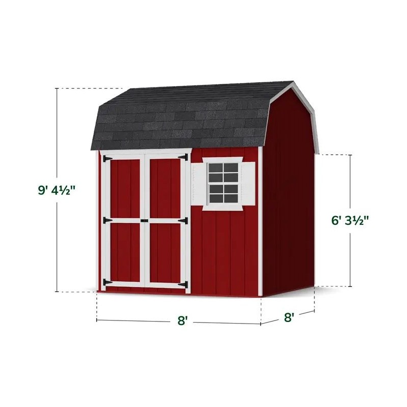 Little Cottage Co. 8x8 Value Gambrel Workshop Wood Barn Kit - (8x8 VGB-6-WS-PC)