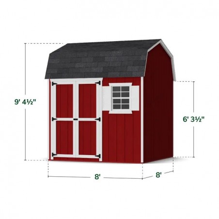 Little Cottage Co. 8x8 Value Gambrel Workshop Wood Barn Kit - (8x8 VGB-6-WS-PC)