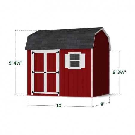 Little Cottage Co. 8x10 Value Gambrel Workshop Wood Barn Kit - (8x10 VGB-6-WS-PC)