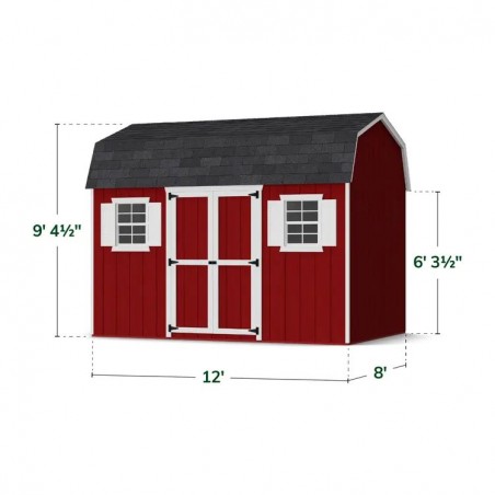 Little Cottage Co. 8x12 Value Gambrel Workshop Wood Barn Kit - (8x12 VGB-6-WS-PC)