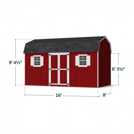 Little Cottage Co. 8x16 Value Gambrel Workshop Wood Barn Kit - (8x16 VGB-6-WS-PC)