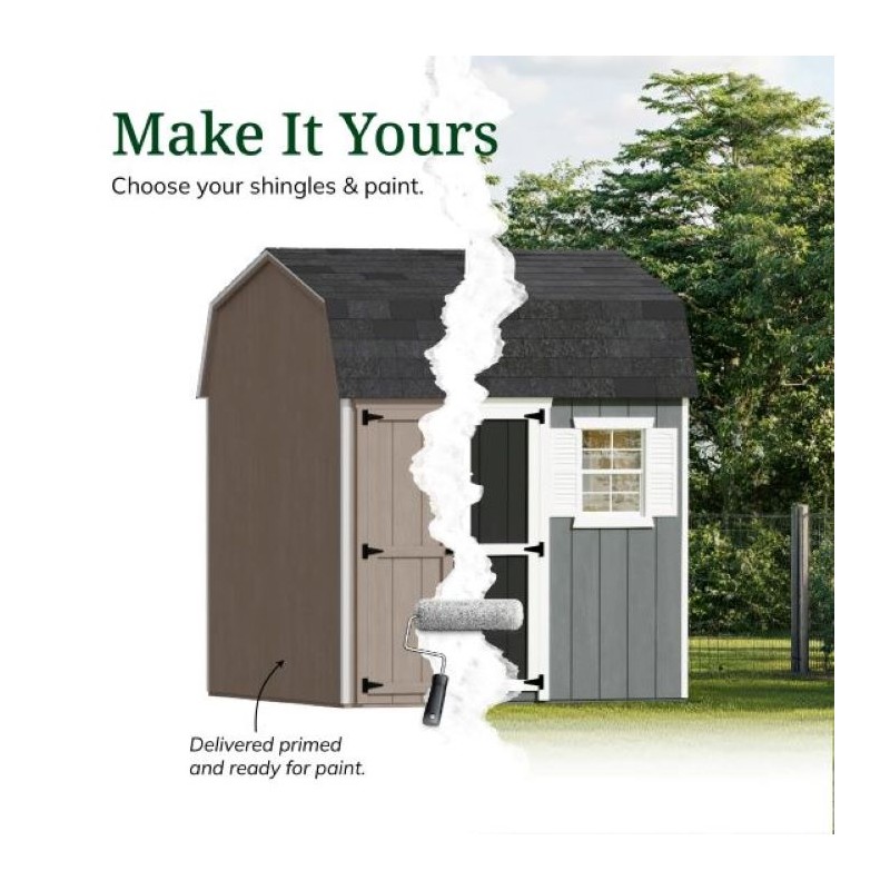Little Cottage Co. 10x10 Value Gambrel Workshop Wood Barn Kit - (10x10 VGB-6-WS-PC)