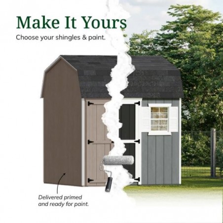 Little Cottage Co. 10x10 Value Gambrel Workshop Wood Barn Kit - (10x10 VGB-6-WS-PC)