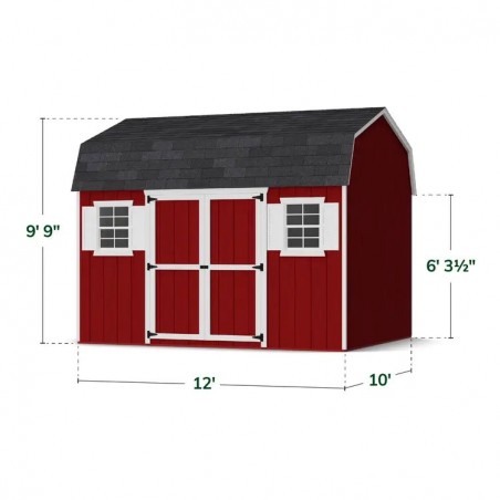 Little Cottage Co. 10x12 Value Gambrel Workshop Wood Barn Kit - (10x12 VGB-6-WS-PC)