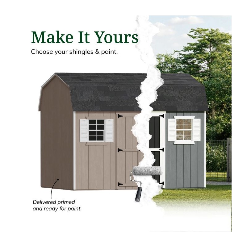 Little Cottage Co. 10x14 Value Gambrel Workshop Wood Barn Kit - (10x14 VGB-6-WS-PC)