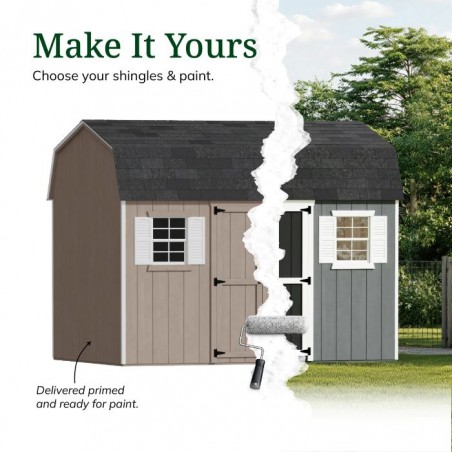 Little Cottage Co. 10x14 Value Gambrel Workshop Wood Barn Kit - (10x14 VGB-6-WS-PC)