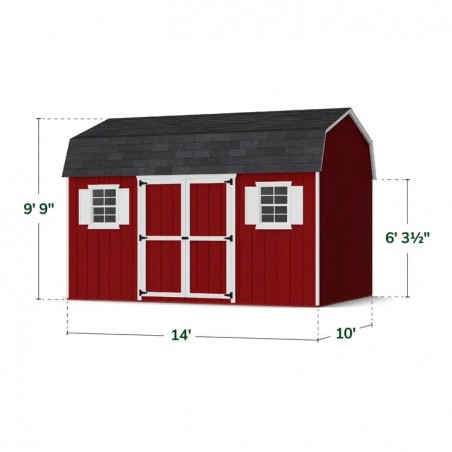 Little Cottage Co. 10x14 Value Gambrel Workshop Wood Barn Kit - (10x14 VGB-6-WS-PC)