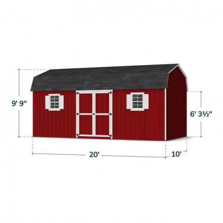 Little Cottage Co. 10x20 Value Gambrel Workshop Wood Barn Kit - (10x20 VGB-6-WS-PC)
