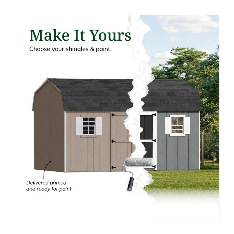 Little Cottage Co. 12x16 Value Gambrel Workshop Wood Barn Kit - (12x16 VGB-6-WS-PC)