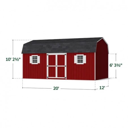 Little Cottage Co. 12x20 Value Gambrel Workshop Wood Barn Kit - (12x20 VGB-6-WS-PC)
