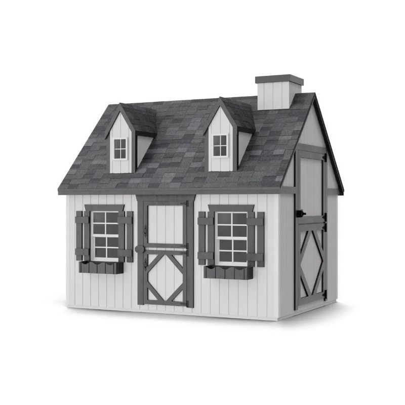 Little Cottage Co. 6x8 Cape Cod Panelized Wood Playhouse Kit - (6x8 CCP-PNK)