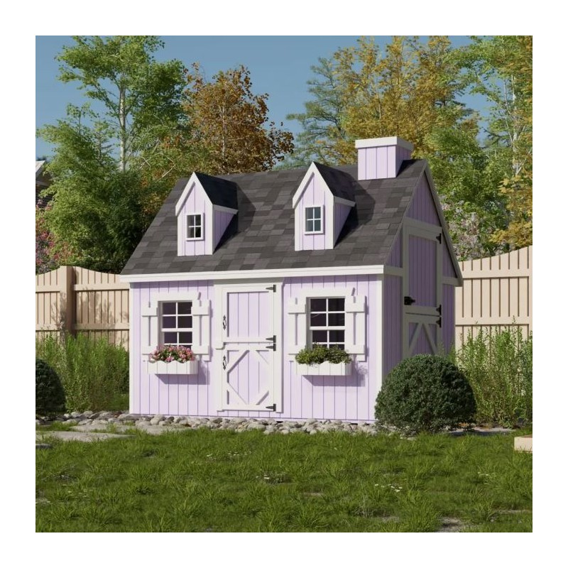 Little Cottage Co. 6x8 Cape Cod Panelized Wood Playhouse Kit - (6x8 CCP-PNK)