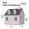 Little Cottage Co. 8x8 Cape Cod Panelized Wood Playhouse Kit - (8x8 CCP-PNK)