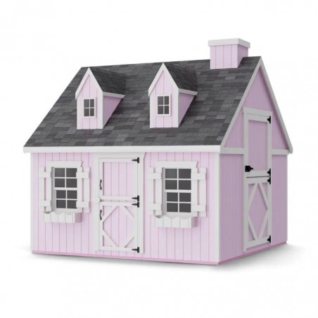 Little Cottage Co. 8x8 Cape Cod Panelized Wood Playhouse Kit - (8x8 CCP-PNK)
