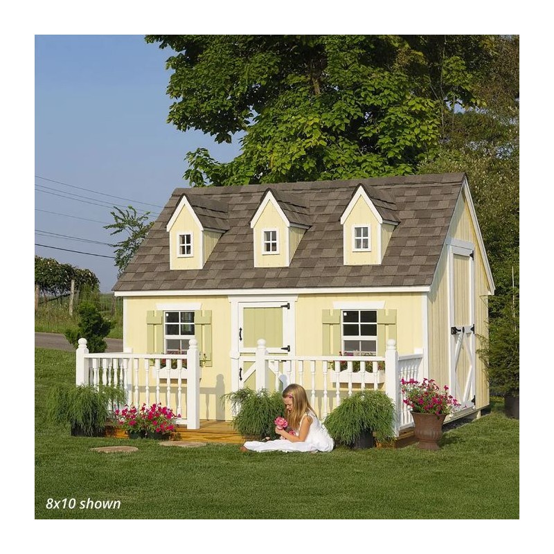 Little Cottage Co. 8x10 Cape Cod Panelized Wood Playhouse Kit - (8x10 CCP-PNK)