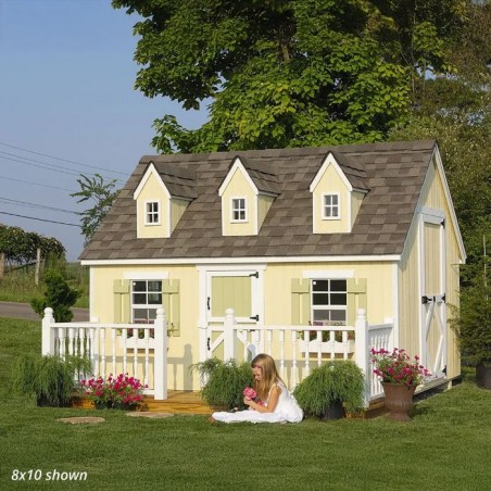 Little Cottage Co. 8x10 Cape Cod Panelized Wood Playhouse Kit - (8x10 CCP-PNK)