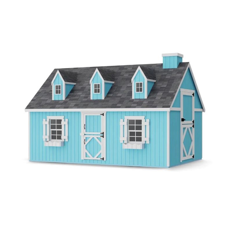 Little Cottage Co. 8x12 Cape Cod Panelized Wood Playhouse Kit - (8x12 CCP-PNK)