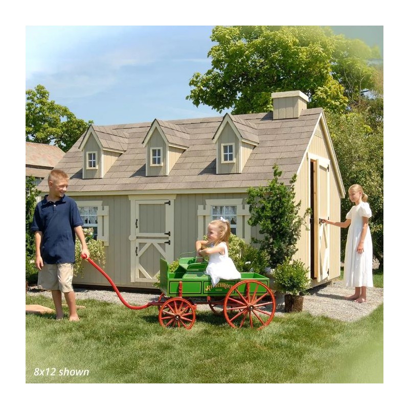 Little Cottage Co. 8x12 Cape Cod Panelized Wood Playhouse Kit - (8x12 CCP-PNK)