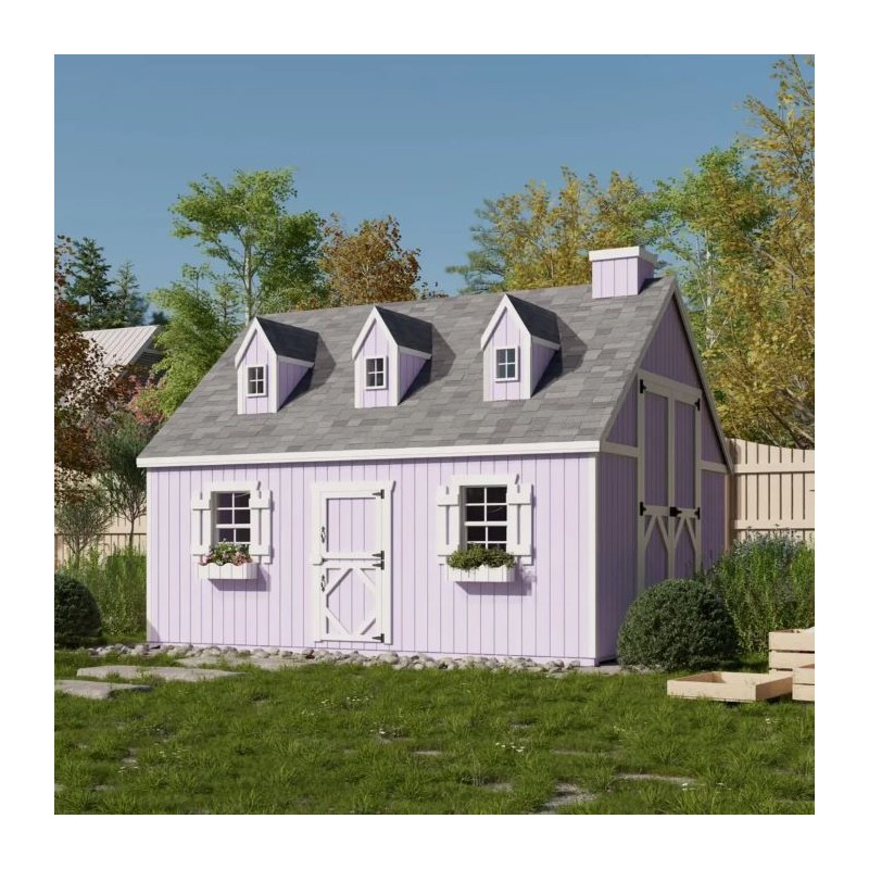 Little Cottage Co. 10x12 Cape Cod Panelized Wood Playhouse Kit - (10x12 CCP-PNK)