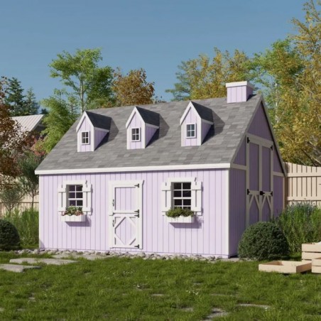 Little Cottage Co. 10x12 Cape Cod Panelized Wood Playhouse Kit - (10x12 CCP-PNK)