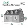 Little Cottage Co. 10x12 Cape Cod Panelized Wood Playhouse Kit - (10x12 CCP-PNK)