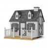 Little Cottage Co. 6x8 Cape Cod Panelized Wood Playhouse Kit with Deck & Rail - (6x8 CCP-PNK-DR)