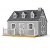 Little Cottage Co. 10x12 Cape Cod Panelized Wood Playhouse Kit with Loft, Deck & Rail - (10x12 CCP-PNK-DR-LFT)