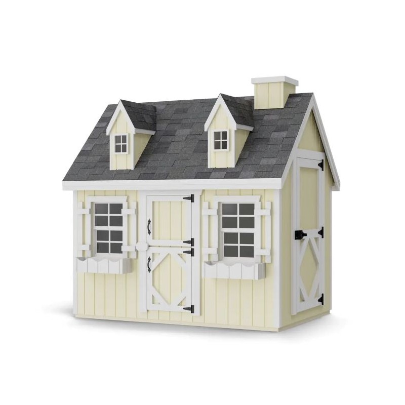 Little Cottage Co. 4x6 Cape Cod Panelized Wood Playhouse Kit with Floor - (4x6 CCP-PNK-FK)