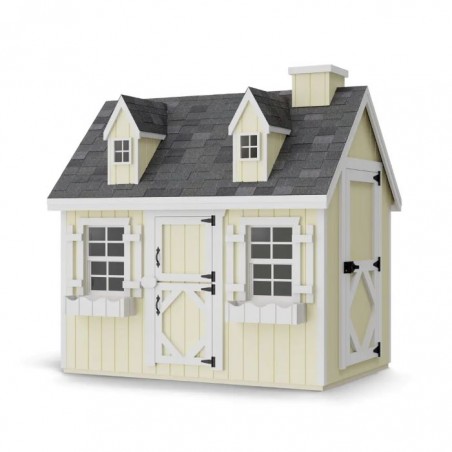 Little Cottage Co. 4x6 Cape Cod Panelized Wood Playhouse Kit with Floor - (4x6 CCP-PNK-FK)